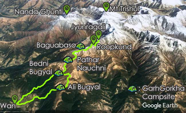 exclusive image map of roopkund trek